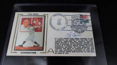 Envelop w/ YOGI BERRA Hall of Fame 50 Yrs. Stamp on JUNE 12 1989 Coopertown,NY. Yogi Berra wanted to