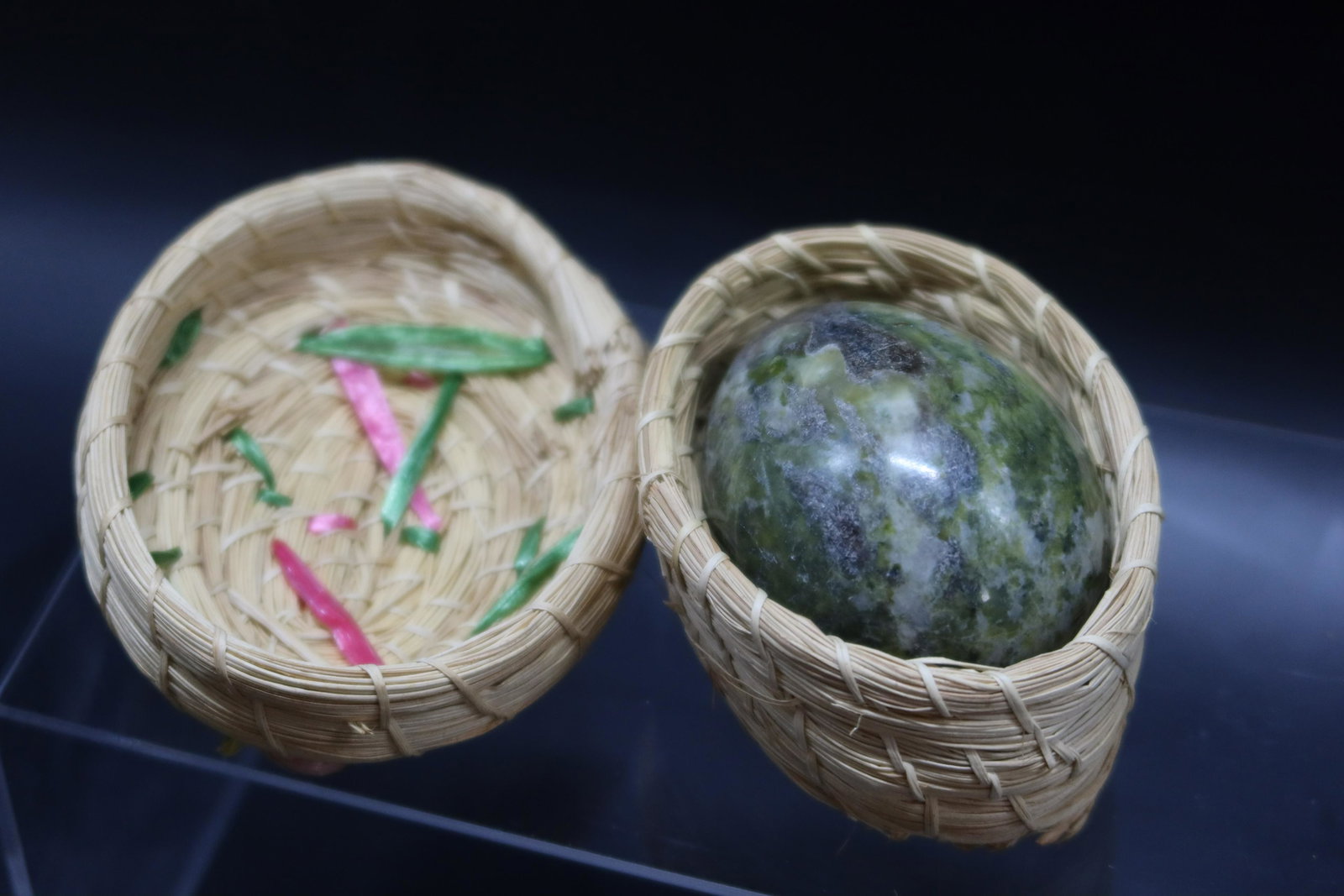 Straw Basket & Marble Green Egg (1 of 5)