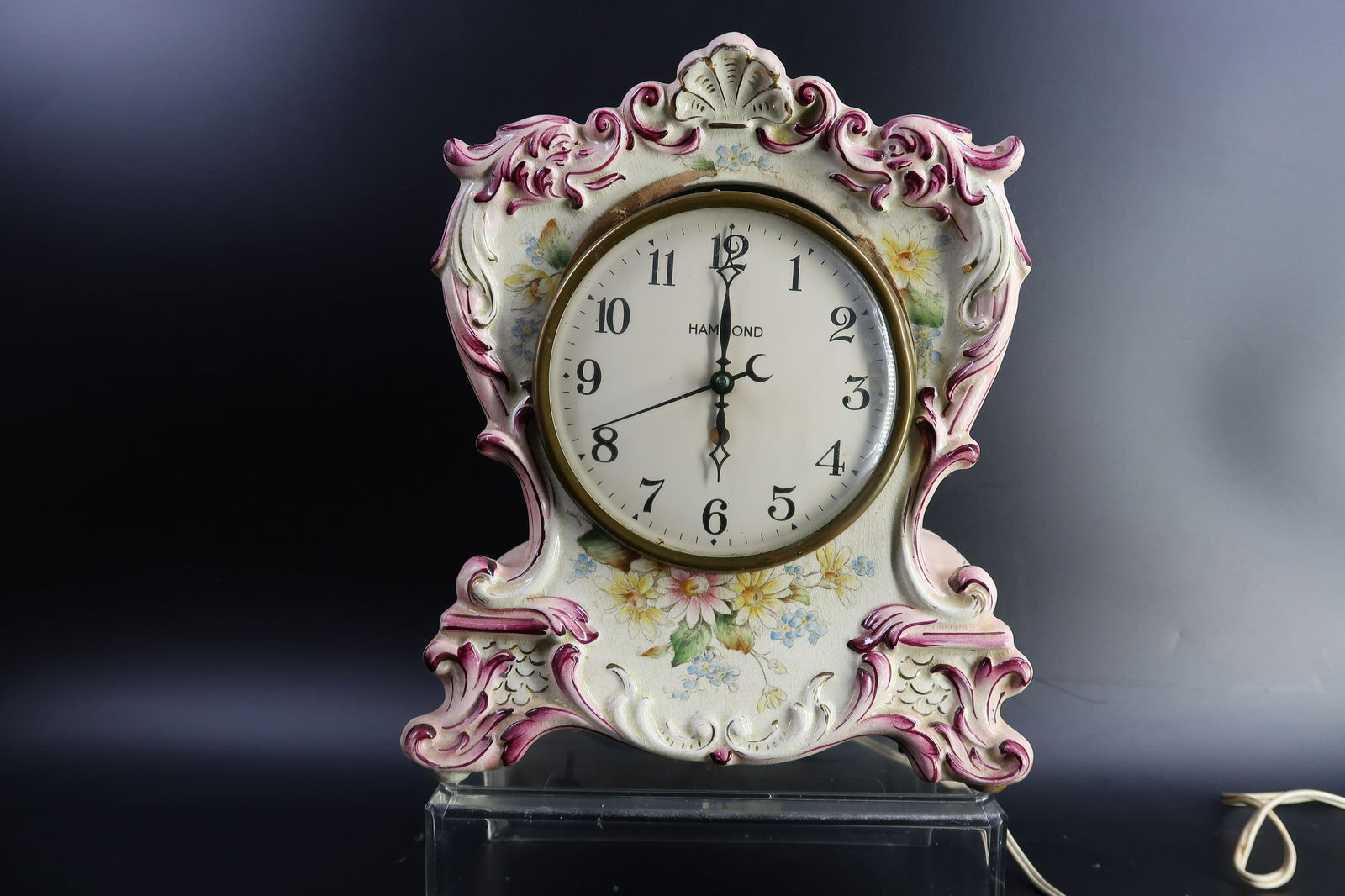 Hammond Porcelain Mantel clock Electric, vintage (1 of 7)