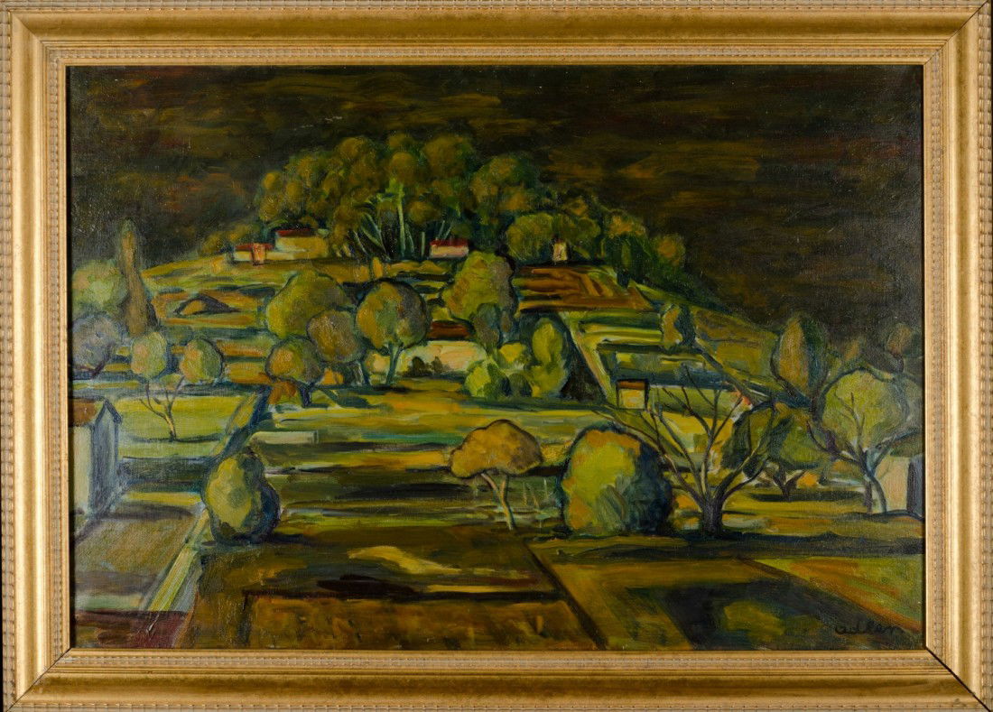 Michel Adlen (1898-1980) Signed, Framed, Oil: Michel Adlen (1898-1980) Russian, Ukrainian. Signed framed oil on canvas. Countryside landscape. Height= 20(in), Width=29(in), Depth=N/A(in). The Artist is highly thought of in the Tel Aviv, Israel Ar