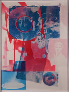 85: Robert Rauschenberg (1925-2008) Signed and embo: Robert Rauschenberg (1925-2008) Signed and embossed lithograph. Height= 34(in), Width=25.25(in), Depth=N/A(in).