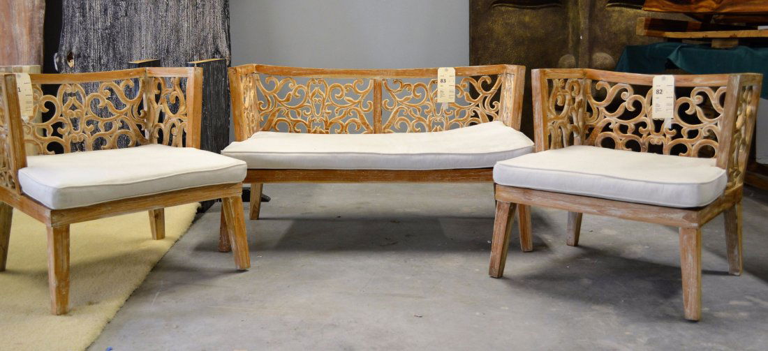 Settee with chairs and table set (1 of 6)