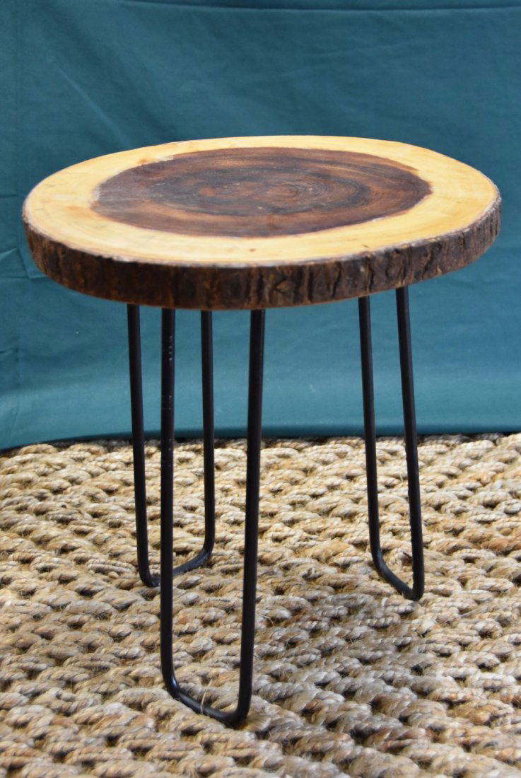 Sliced teak side table (1 of 2)