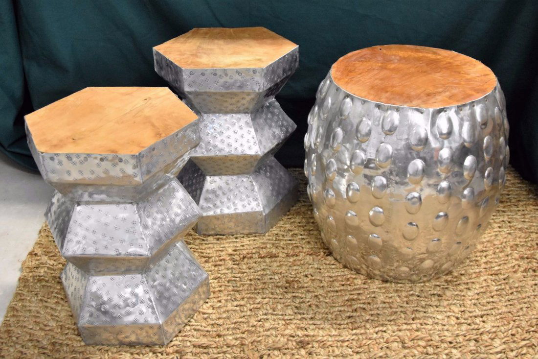 Silver mediterranean side table set of 3 (1 of 2)