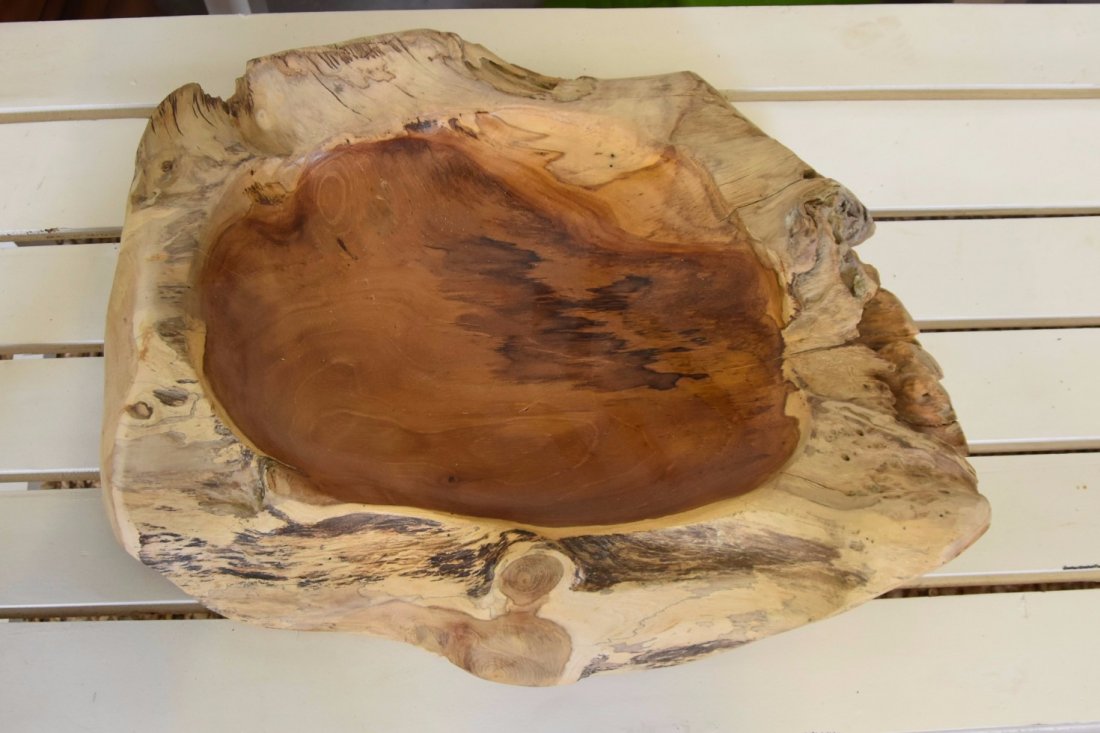 Teak bowl: Teak bowl . Dimensions: 21x17x2.5 inches