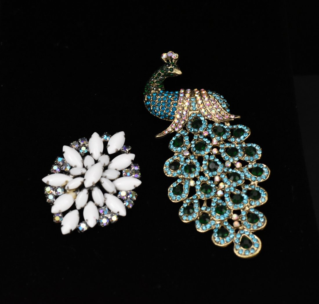 vintage brooche circa 1950s and peacock pin (1 of 2)
