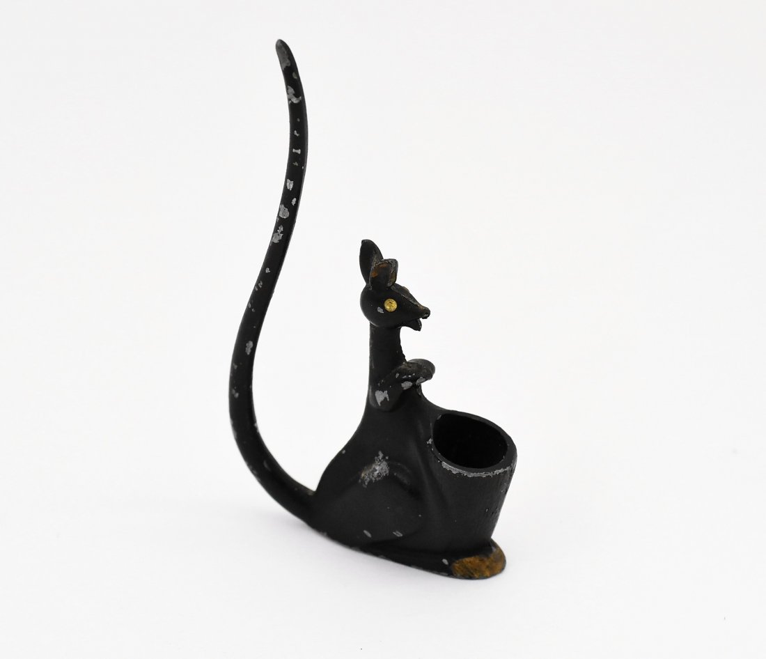 Vintage old brass kangaroo from 1800s: vintage kangaroo brass candle holder