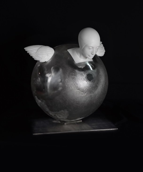 Oriano GALLONI (Italian, born 1970): Voice 2, 2012 Marble and aluminum 20 x 17 5/8 x 17 1/4 in. - 51 x 45 x 44 cm.