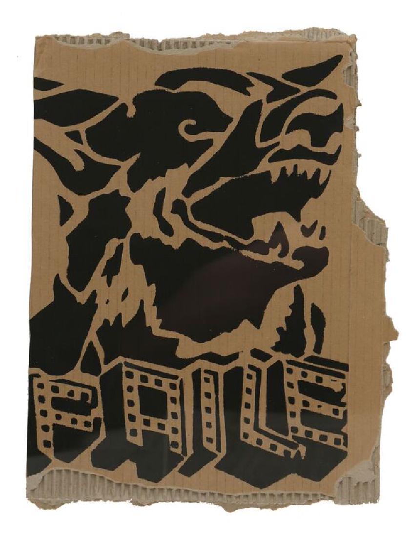 FAILE: Dog, 2015 Original 1/1 On cardboard/framed 16 x 20 in. - 40.6 x 50.8 cm.