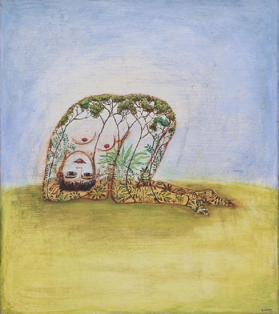 Irene Hardwicke Olivieri: Oil on Wood, signed: BR 21 x 19 in - Provenance: Carl Hammer Gallery