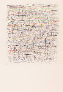 Leon FERRARI (Argentine, 1920-2013): Untitled, 2000 Colored crayon on paper Signed and dated lower right 11.41 x 7.87 in. - 29 x 20 cm.