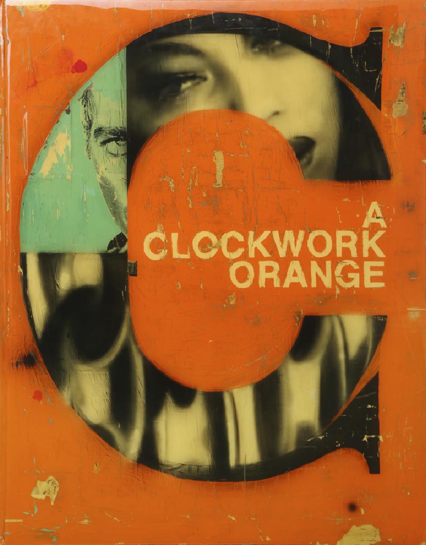 Greg MILLER (American, born 1951): A Clockwork Orange, 2007 Acrylic and mix media on panel Signed and dated on the back 62 1/3 X 48 1/3 in. - 158 X 125 cm.