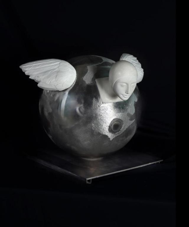 Oriano GALLONI (Italian, born 1970): Oriano GALLONI (Italian, born 1970) Voice 1, 2012_ Marble and aluminum 16 1/4 x 20 x 21 1/4 in. - 41.1 x 50.9 x 53.9 cm.