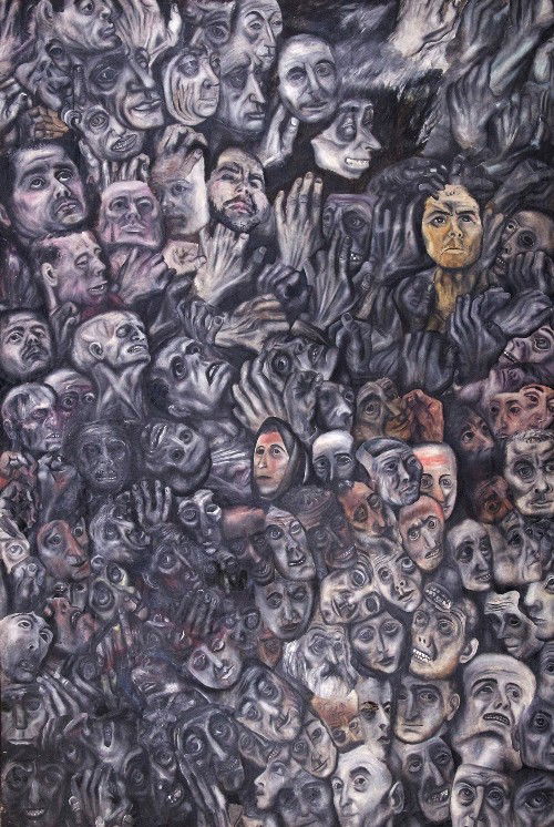 Evgeny CHUBAROV Untitled: Evgeny CHUBAROV (1969–1989) Oil on canvas, inscription on the reverse 80 x 54 in. -- 203 x 137.5 cm.