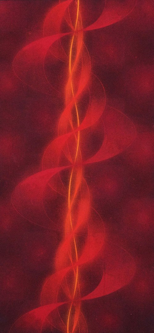 Francisco INFANTE ARANA Spiral (variant No. 2): Francisco INFANTE ARANA (born 1943) Spiral (variant No. 2), 1965 Tempera on board, titled in Cyrillic and dated on the reverse 41 x 20.4 in. 103.8 x 51.8 cm.