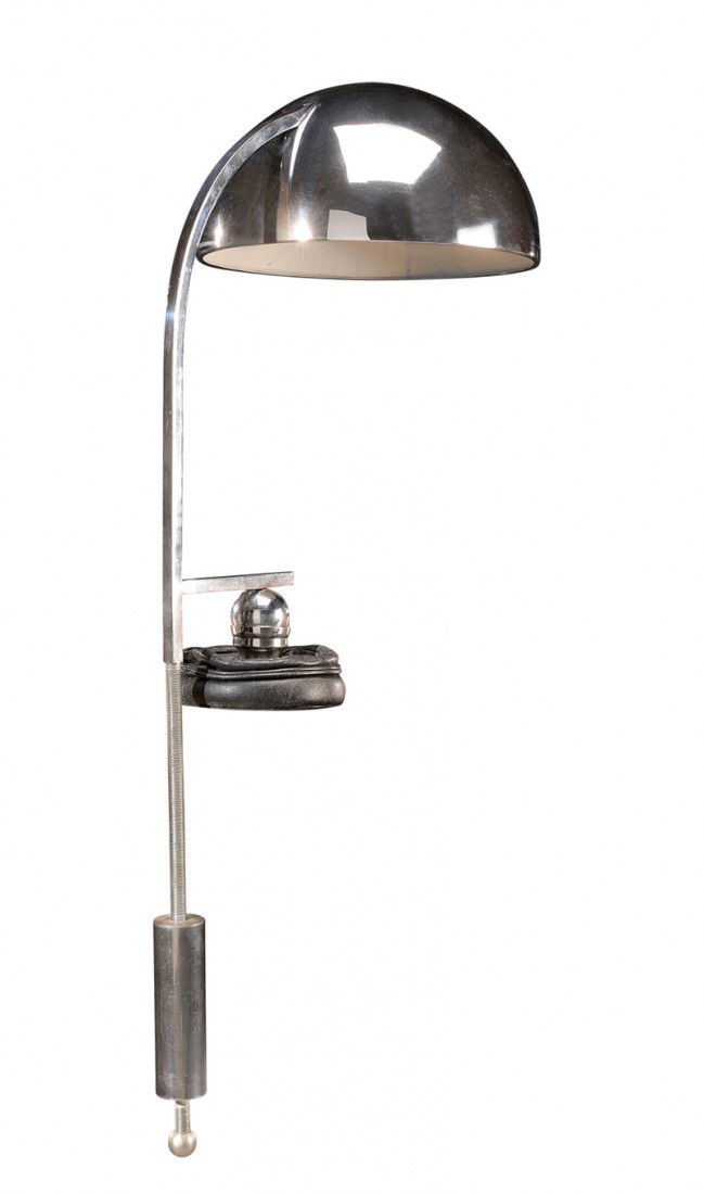 JACQUES CHARPENTIER (1924-1990): A chromed metal table lamp. Circa 1970. 28 1/2 in. (72 cm) high