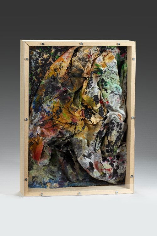 Alberto GRECO (1931-1965) , Composition Abstracta i: Alberto GRECO (1931-1965) Argentinian school Composition Abstracta informalista, 1963-1964 Mixed media on cloth, signed lower left, label from the Lennox Gallery on the reverse 32.5 x 23 cm - 12 3/4 x