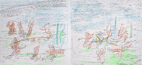 Roberto MATTA (1911-2002), Campionati mondiali di: Roberto MATTA (1911-2002) Chilean School Campionati mondiali di calcio, 1990 Portfolio of 9 colour lithographs, numbered 98/100 on page 2 and signed on page 8. Printed in Florence in June 1990, Edizio