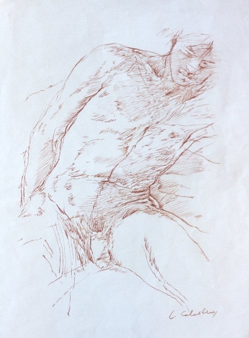 Luis CABALLERO (1943-1995) Bodies, 75, Colombian sch: Luis CABALLERO (1943-1995) Bodies, 75 Colombian school Pencil and pastel on paper, signed and dated lower right 29 x 22 in. - 74 x 56 cm.