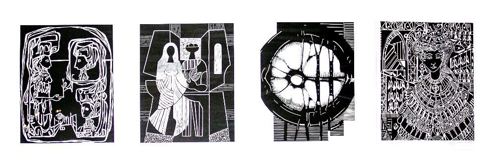 Four Cuban Masters Set of 4 Lithographs From Left: Four Cuban Masters Set of 4 Lithographs From Left to right: Cundo Bermudez, Mario Car¬reno, Agustin Fernandez, and Jose Mijares Lithograph; each numbered 122/250 lower left, signed and dated 1989 low