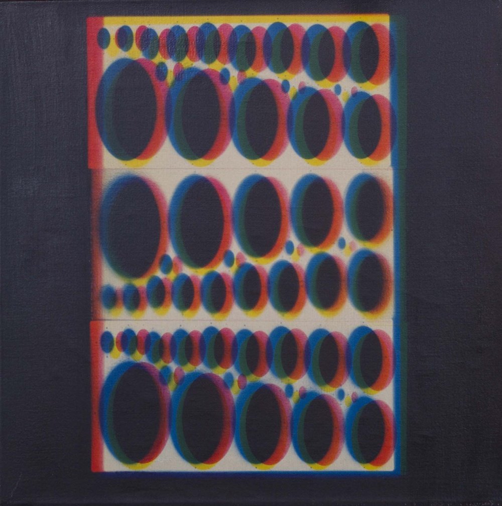 Rogelio POLESELLO (born in 1939) Untitled, 1968: Rogelio POLESELLO (born in 1939) Argentinian school Untitled, 1968 Acrylic on canvas; signed and annotated on the reverse 20.5 x 20.5 in. – 52 x 52 cm.