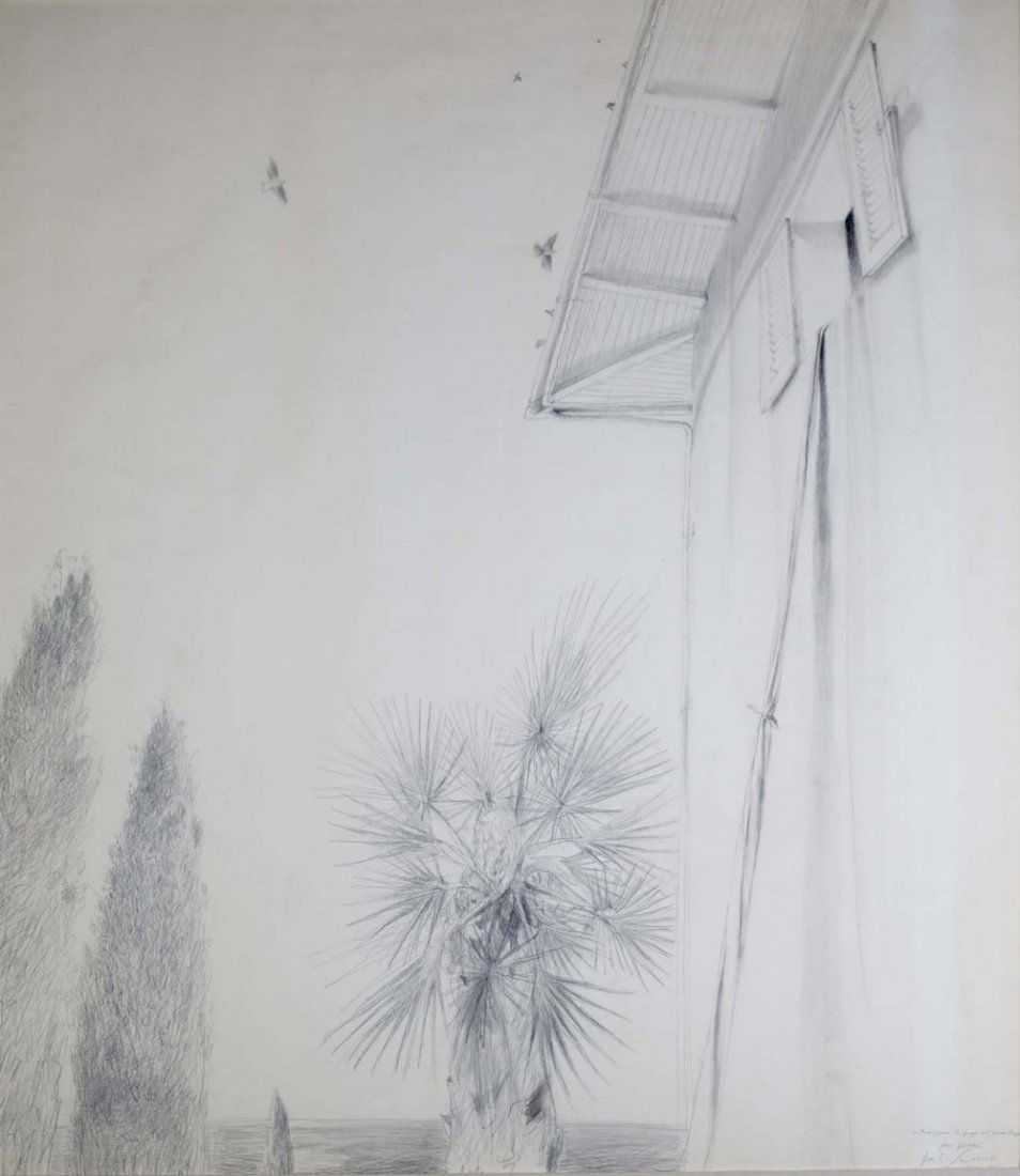 Julio LARRAZ (born 1944) La Fuga del General Acapulco, : Julio LARRAZ (born 1944) Cuban School La Fuga del General Acapulco, 1985 Pencil on Paper, signed and dated Lower right. Inscribed “Estudio para la fuga del General Acapulco. Para Isabellita Paris 19