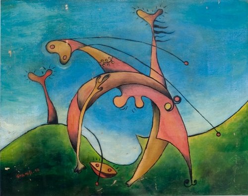 Eugenio Fernandez Granell (1912-2001) Untitled, 1946: Eugenio Fernandez Granell (1912-2001) Spanish School Untitled, 1946 Oil on canvas; signed and dated lower left 17.5 x 22 in. – 44.45 x 55.8 cm. Provenance Purchased from artist in Dominican Republic