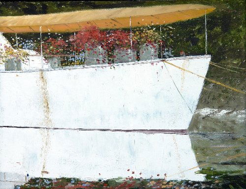 Julio LARRAZ (born in 1944) Puerto de Santa Ana: Julio LARRAZ (born in 1944) Puerto de Santa Ana Oil on canvas, signed upper right, titled on the reverse 30 x 40 in. - 76 x 101.5 cm. Provenance Private Collection, Santa Domingo