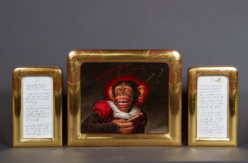 Naughty Betty (Got it…), 1992: Donald Roller WILSON (born in 1938) Naughty Betty (Got it…), 1992 Oil on Panel triptych flanked by poems Center panel: 8.25 x 10.25 in.– 21 x 26 cm. Side Panels: 7.25 x 3.75 in. – 18.4 x 9.5 cm.