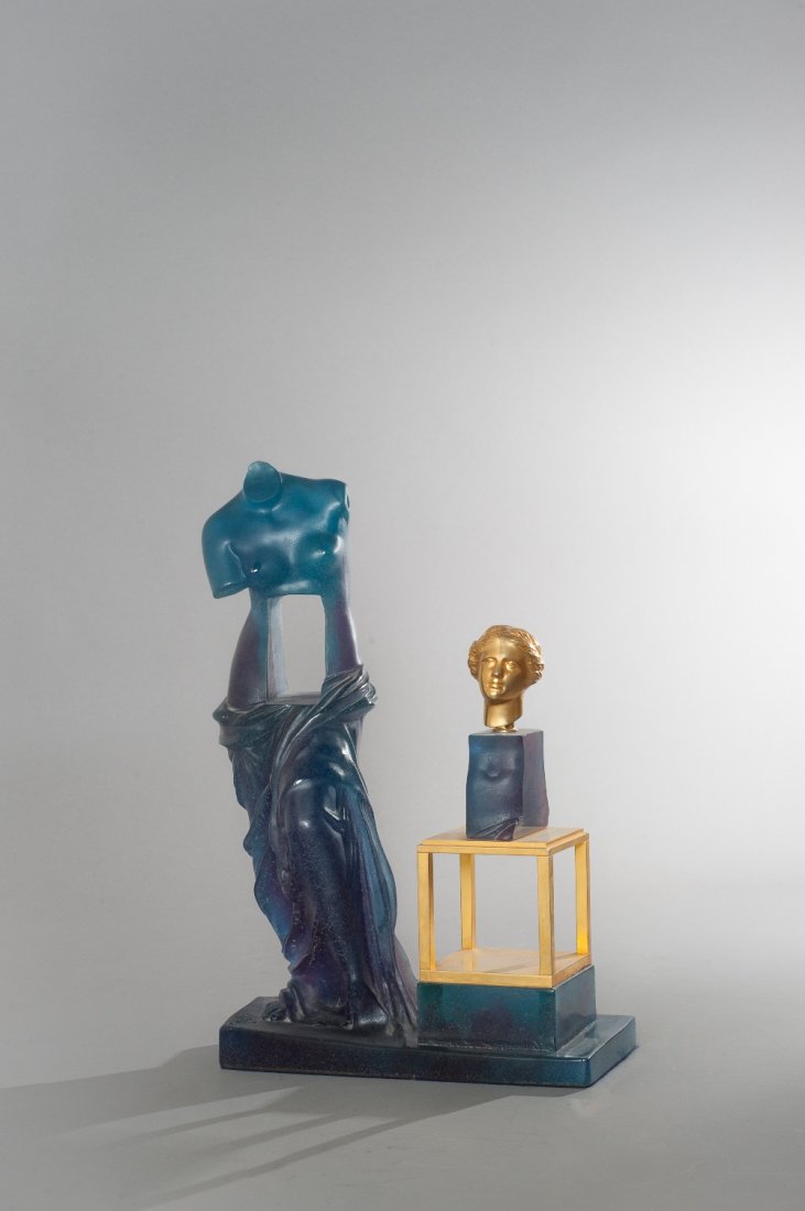DAUM - Salvador DALÍ (1904-1989): DAUM - Salvador DALÍ (1904-1989) The hyper-rational Desir, 1984 Sculpture in pâte de verre and gilt bronze Signed in relief ''Daum France'', dated and numbered 266/300