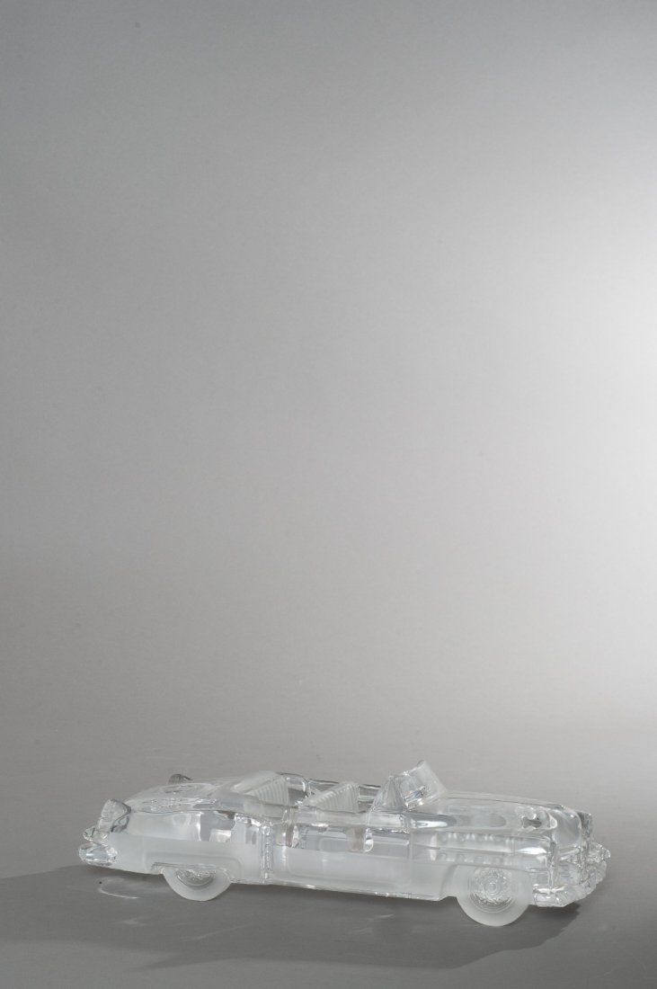DAUM - Xavier FROISSART: DAUM - Xavier FROISSART Cadillac 53, 1989 Crystal sculpture. L: 13.8 in, L : 35 cm This lot has no reserve