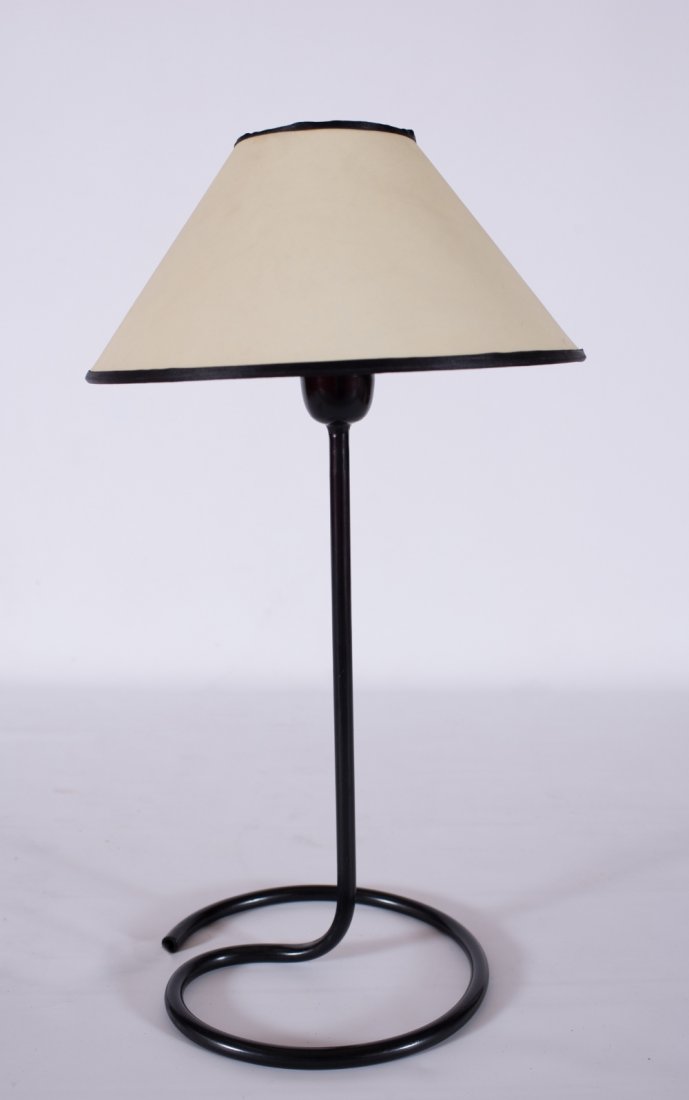Geniale, model ca. 1936: Jean ROYERE (French, 1902-1981) Geniale, model ca. 1936 Table Lamp Black Lacquered Metal 9 x 9 x 17.5 in. - 23 x 23 x 44.5 cm.
