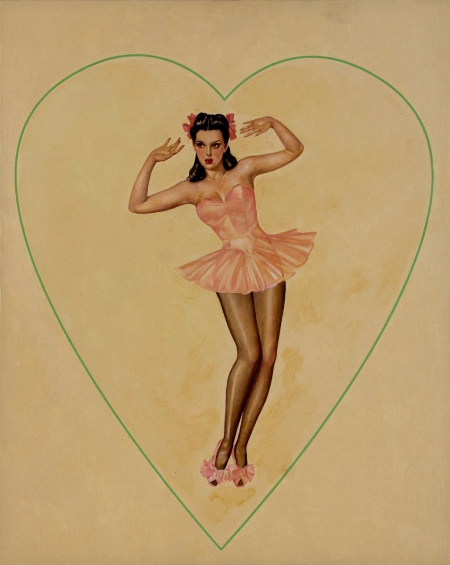 Trapped, 2004: Peter PHILLIPS (British, born 1939) Trapped, 2004 Oil and mixed media on canvas stretched on wood Signed, titled, and described on the reverse 19.25 x 15.25 in. - 49 x 39 cm.