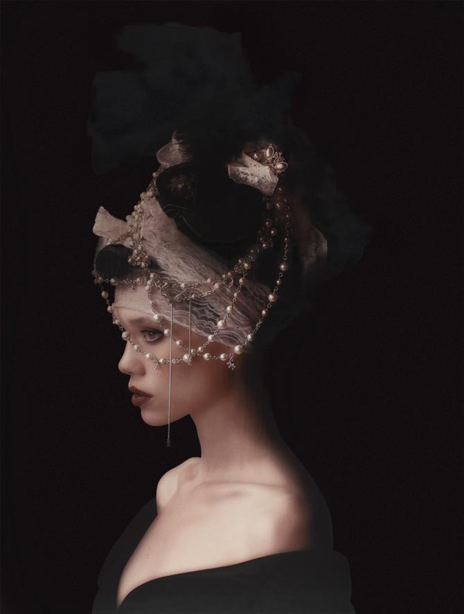 Simon PROCTER (born 1968): Simon PROCTER (born 1968) Portrait of Àstrid Bergès-Frisbey No. 7, 2012 C-type on matte cotton paper, archival inkjet Edition of 10 + 2AP 78.74 x 59.06 in. – 200 x 150 cm.