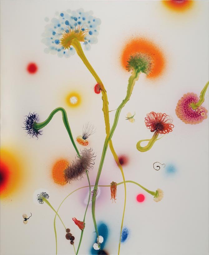 Thierry FEUZ (born in 1968): Thierry FEUZ (born in 1968) 4 seasons/ Psychotropical Winter, 2008 Lacquer, glitter and acrylic on canvas 43.5 x 35.5 in. – 110.5 x 90.2 cm.