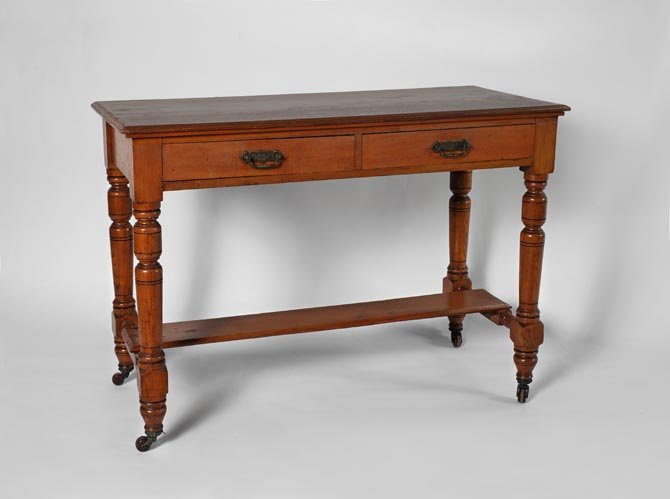 A Walnut  Rounded Side Table (1 of 1)