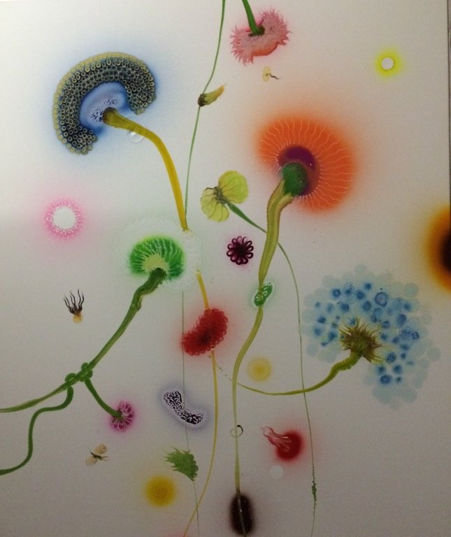 Thierry FEUZ (born in 1968): Thierry FEUZ (born in 1968) 4 seasons/ Psychotropical Spring, 2008 Lacquer, glitter and acrylic on canvas 43.5 x 35.5 in. – 110.5 x 90.2 cm. L