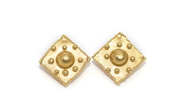 A Pair of High Karat Gold Earclips, by Jean Mahie (1 of 1)