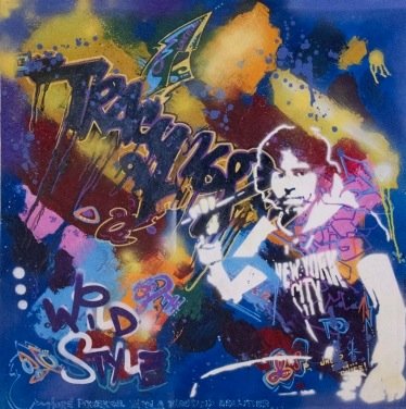 Michael TRACY, Self Portrait stencil, 1998: Michael TRACY (b. 1968)Self Portrait stencil, 1998mixed media on canvas36 x 36 in. — 91.5 x 91.5 cm