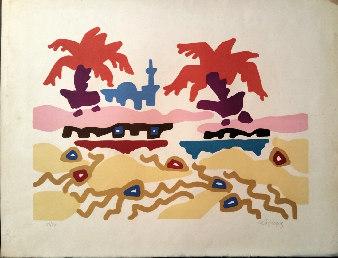 Charles LAPICQUE (1898-1988) Composition: Charles LAPICQUE (1898-1988) Composition Lithograph Signed lower right, numbered 51/110 lower left 19.6 x 25.20 in. - 50 x 64 cm. THIS WORK IS IN OUR PARIS OFFICE IN France