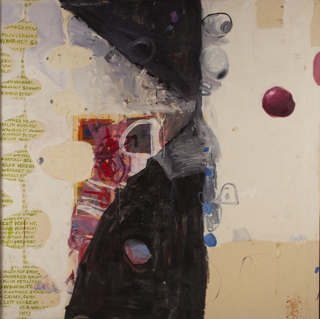Anton HENNING (German, born 1964) Untitled, 1990: Anton HENNING(German, born 1964) Untitled, 1990 Oil on canvas Signed and dated lower right 63x63in.-160x160cm.