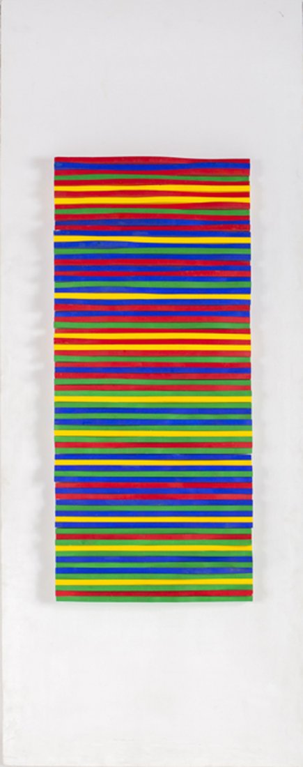Jorge PEREIRA (Argentine, born 1936)Multiespacial, 2005: Jorge PEREIRA (Argentine, born 1936) Multiespacial, 2005 Acrylic on wood and fabric 51.5 x 21 x 2.5 in. - 130 x 53 x 7 cm.