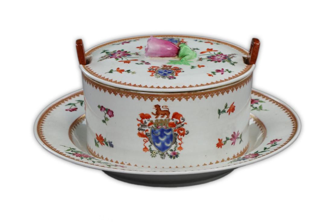 TWO (2) CHINESE FAMILLE ROSE PORCELAIN LIDDED BOWL & (1 of 2)