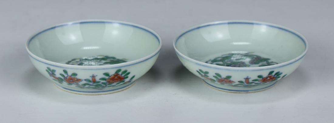 PAIR CHINESE ANTIQUE DOUCAI PORCELAIN PLATES (1 of 5)
