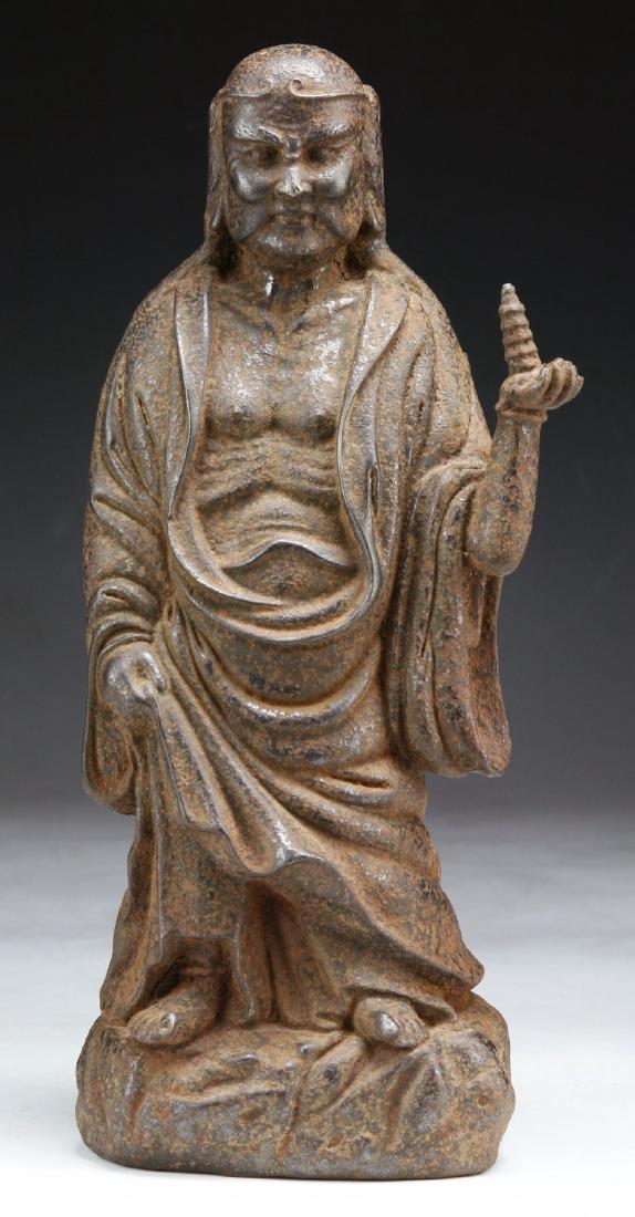 A CHINESE ANTIQUE BRONZE LUOHAN (1 of 3)