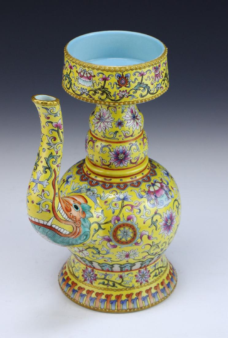 A CHINESE ANTIQUE FAMILLE ROSE YELLOW GLAZED BEN BA (1 of 5)