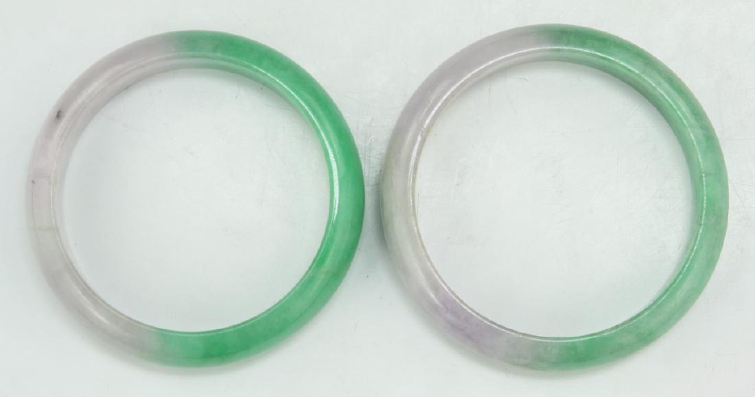 TWO (2) JADEITE CARVED BANGLES (1 of 2)