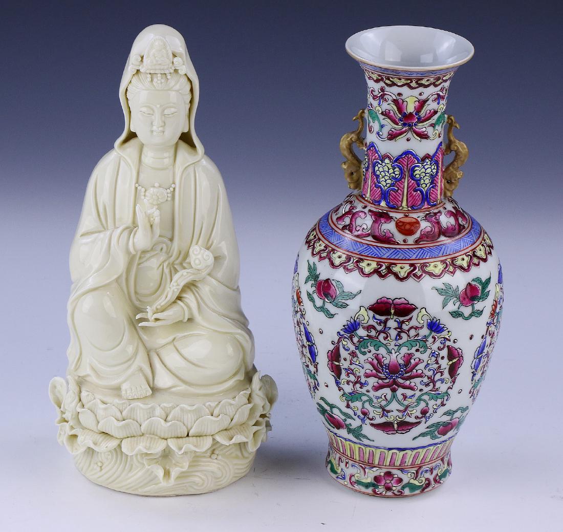TWO (2) CHINESE ANTIQUE MIXED PORCELAIN ITEMS (1 of 7)