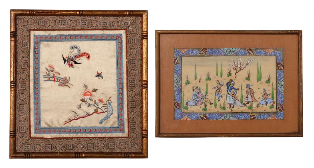 TWO (2) FRAMED CHINESE EMBROIDERIES (1 of 3)