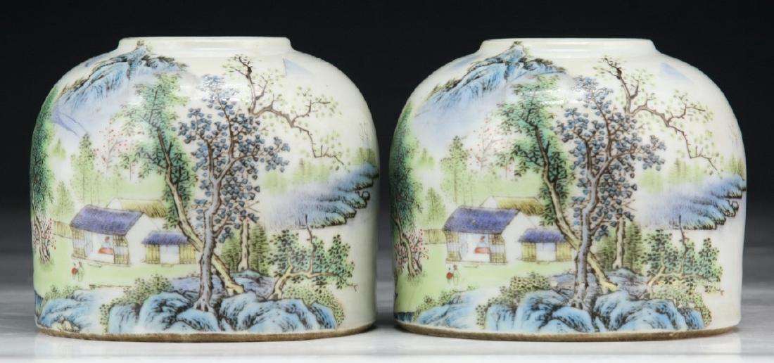 PAIR CHINESE ANTIQUE FAMILLE ROSE WATER DROPPERS (1 of 5)